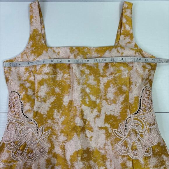 NWT Tanya Taylor Gold and Pink Jacquard Patterned Midi Gown Size 10 PP0810 - Picture 5 of 11